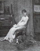 Thomas Eakins Portrait Einer Dame mit Setter oil painting reproduction